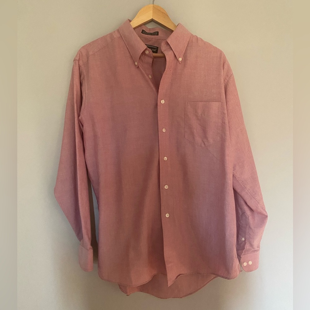 David Taylor Pink Casual Button Down Shirt Size 16.5 34/35